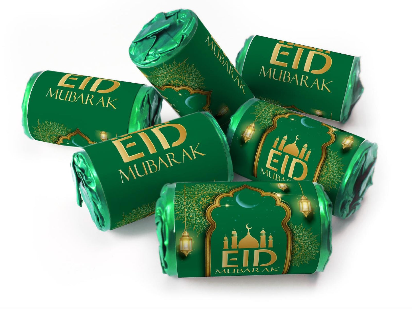 EID Sweets - EID Gifts - Favors - Love Heart Sweets with Inner Foil choices - Green V3