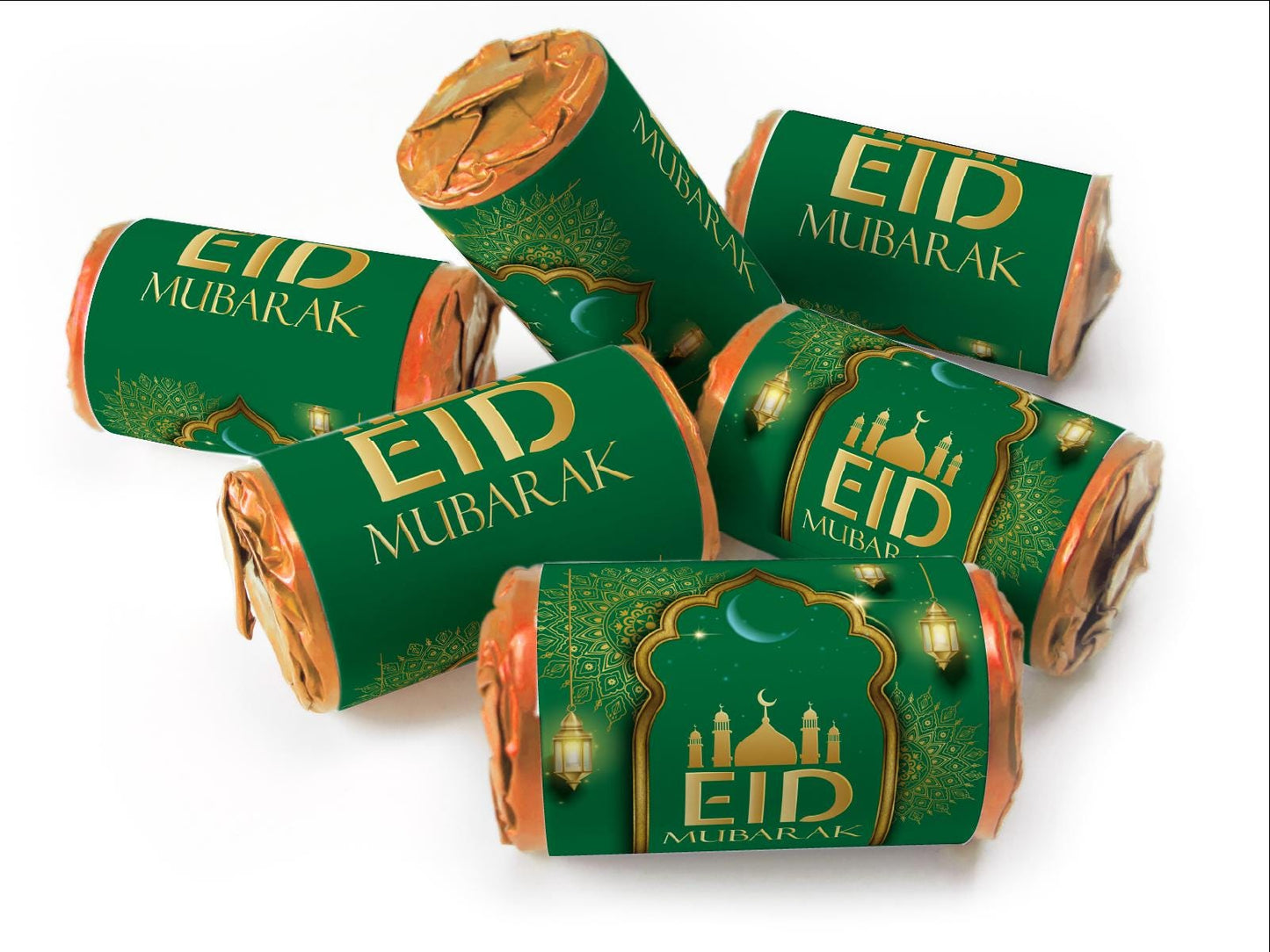 EID Sweets - EID Gifts - Favors - Love Heart Sweets with Inner Foil choices - Green V3