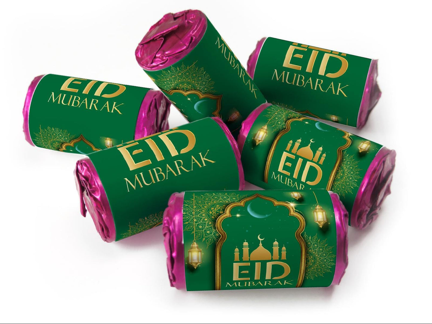 EID Sweets - EID Gifts - Favors - Love Heart Sweets with Inner Foil choices - Green V3