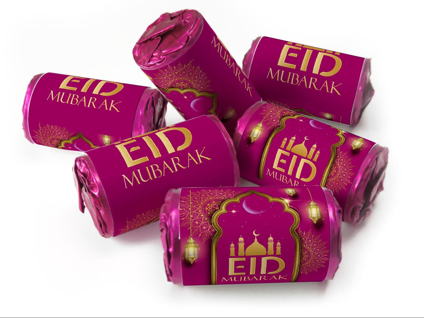 EID Sweets - EID Gifts - Favors - Love Heart Sweets with Inner Foil choices - Dark Pink V3