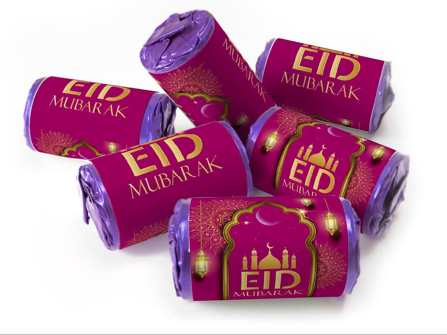 EID Sweets - EID Gifts - Favors - Love Heart Sweets with Inner Foil choices - Dark Pink V3