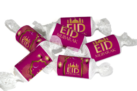 EID Sweets - Personalised Favours - Love Heart Sweets, EID GIFTS - Clear ends - V3-Purple