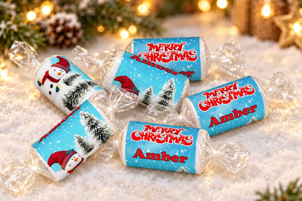 Personalised Christmas Love Heart Sweets for Guests | Custom Xmas Candy Favours | Festive Party Bag Fillers V3# - Personalise4uLtd