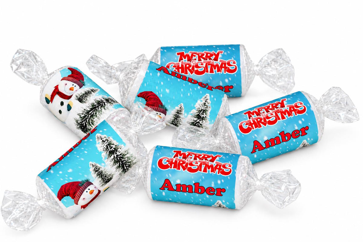 Personalised Christmas Love Heart Sweets for Guests | Custom Xmas Candy Favours | Festive Party Bag Fillers V3# - Personalise4uLtd