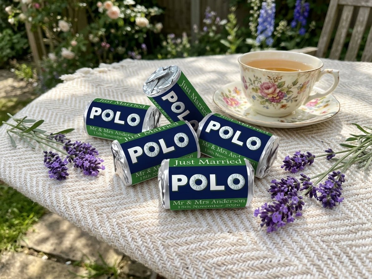 Wedding Sweets - Personalised Wedding Favours - Mini Rolls - Polo Mints, Foil Choices - Mint to be - Personalise4uLtd