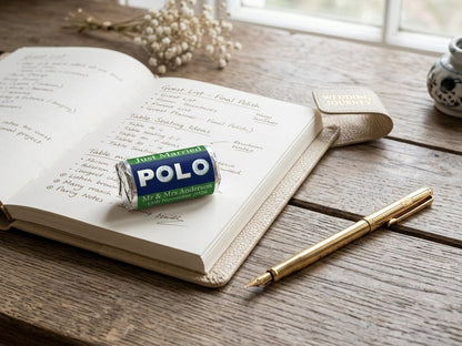 Wedding Sweets - Personalised Wedding Favours - Mini Rolls - Polo Mints, Foil Choices - Mint to be - Personalise4uLtd